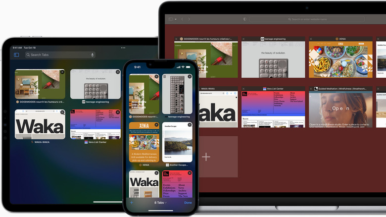 Safari opened on iPhone and iPad