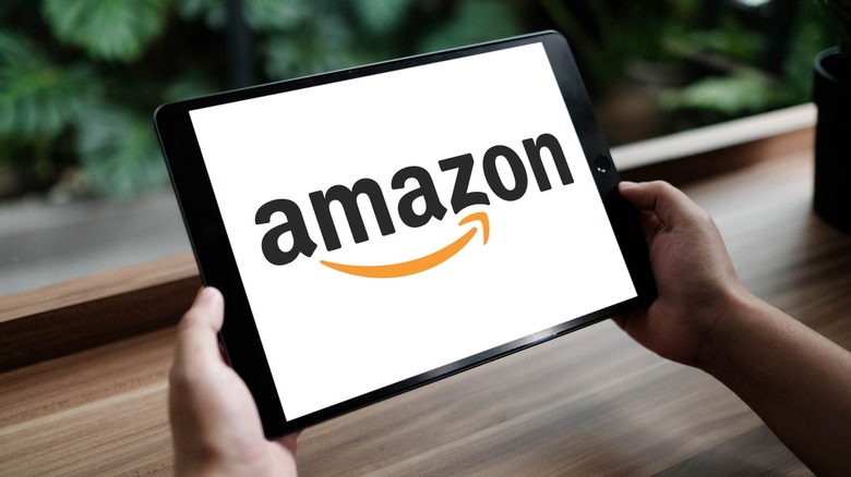Amazon logo on a a tablet