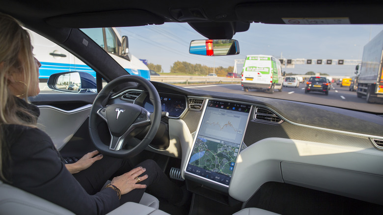 Tesla Autopilot in action.
