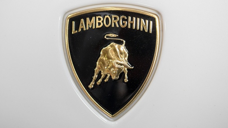 Lamborghini logo on a gray background