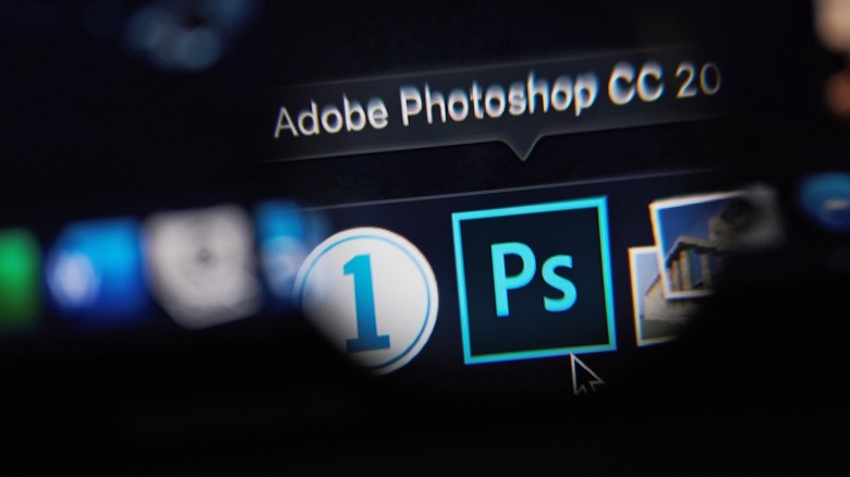 Adobe Photoshop icon on a laptop