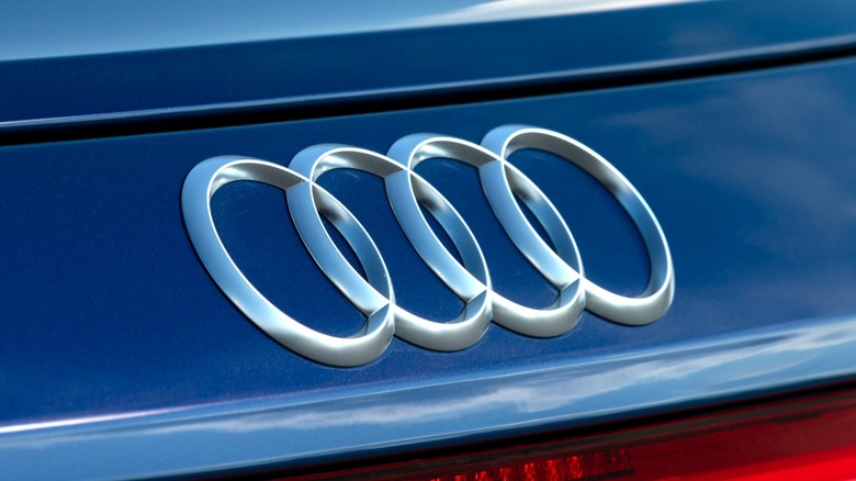 Audi logo on a black car