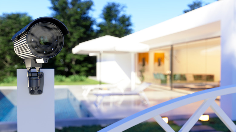 An outdoor security camera